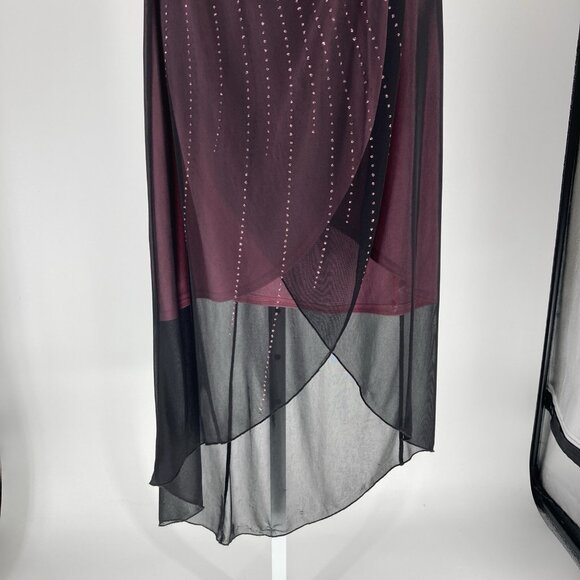 Vintage Byer Too Womens Beaded Mesh Midi Dress Size M Whimsigoth Vamp Goth Y2K - Picture 7 of 16